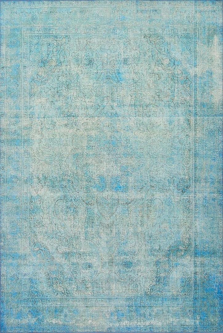 Loloi Loren Collection LQ-08 Aqua 2'-6" x 7'-6" Runner Rug