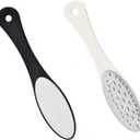 2 Pcs Stainless Steel Metal Foot File Double Sided Callus Remover Scraper Professional Pedicure Tool for Dead Skin Rough Heels Foot Care Exfoliating Instrument Durable Easy to Clean