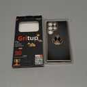 Gritup for Samsung Galaxy S23 Ultra Case: with 2Pcs Screen Protector, 360 Rotation Ring Holder Magnetic Kickstand, Plating Gold Edge Soft TPU Shockproof Protective Cover for S23 Ultra, Black