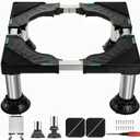 8.3"-9.5" Height Mini Fridge Stand, Washing Machine Pedestal with 4 Strong Feet, Adjustable Small Laundry Riser for Dishwasher, Multi-functional Universal Platform for Home Appliance, Black