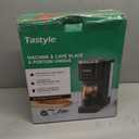 Tastyle Single Serve Coffee Maker, Iced and Hot Coffee Machine for K Cup & Grounds, Compact Design, 40oz Removable Water Reservoir, 6 to 24 Oz Brew Sizes, Fits 7.3" Travel Mug, Gray