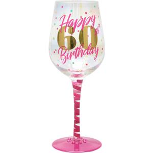 Top Shelf Decorative 60th Birthday Wine Glass, For Red or White Wine, Unique Gift Idea Top Shelf Decorative 60th Birthday Wine Glass, For Red or White Wine, Unique Gift Idea