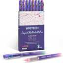 WRITECH Liquid Ink Rollerball Pens: 6 Count Assorted Colors Extra Fine Point Tip 0.5mm Roller Ball Rolling Pen for Smooth Writing Coloring Drawing Journaling No Bleed & Smear &Smudge Multi Colored