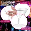Yinkin 50 Pcs 2 oz Plastic Martini Glasses Disposable Clear Cocktail Dessert Parfait Glasses Unbreakable Mini Martini Cups for Wedding Party Bowl Wine Ice Cream