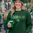 St Patricks Day Sweatshirt Women St Patricks Day Shirt Funny Shamrock Sweater Irish Lucky Long Sleeve Pullover Tops (Green, XXL)