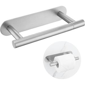 Brushed Nickel Self Adhesive Toilet Roll Paper Holder No Drill for Bathroom
SUS304 Stainless Steel Brushed Nickel Toilet Roll Holder, Double Base Paper Towel Holder Wall Mount No Drilling for Bathroom
