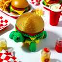 3D Printed Turtle Hamburger Set,3D Printed Animal,Detachable DIY Turtle Hamburger Models Ornament for Easter Basket Stuffers,Office Desktop and Collectible.