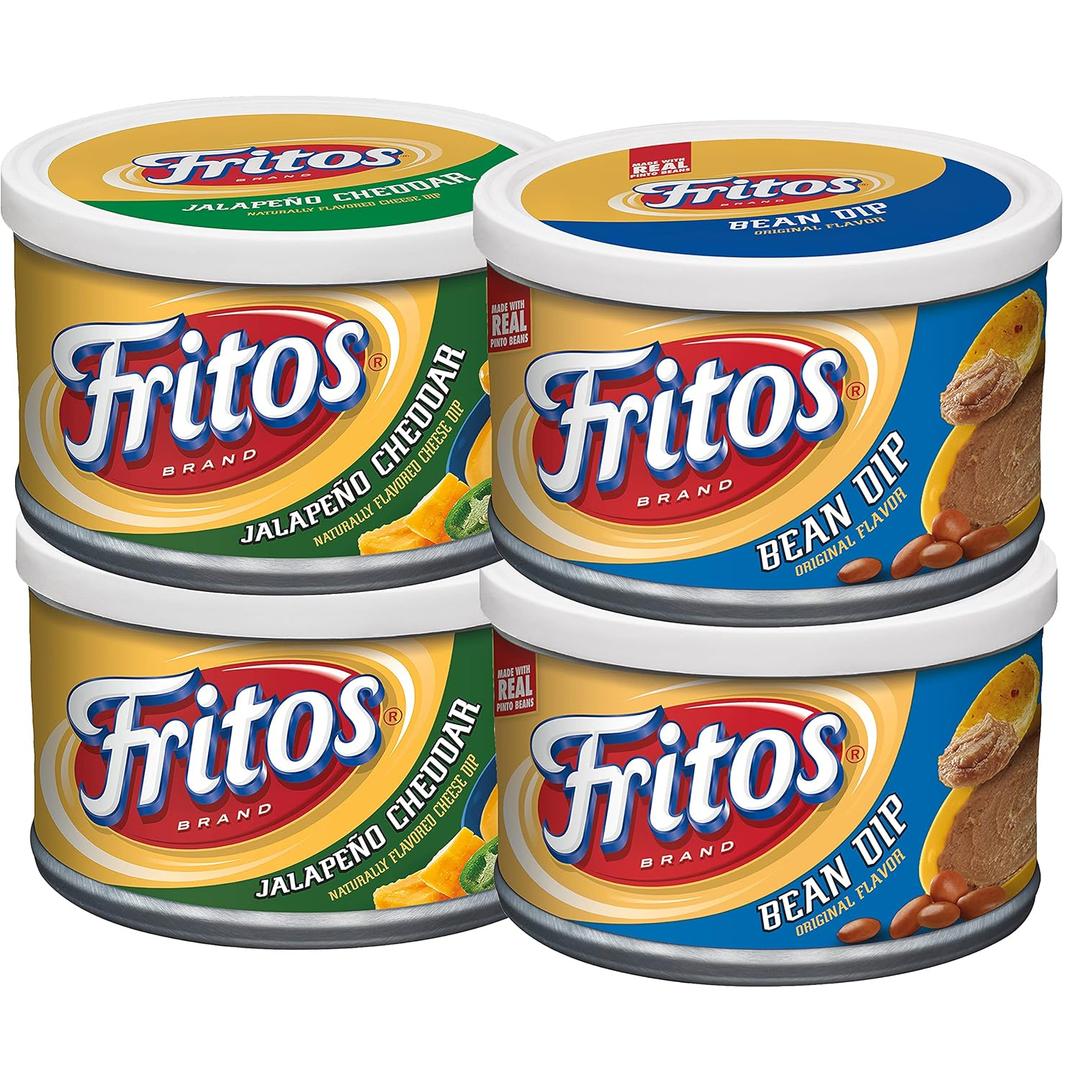 Fritos, Bean Dip and Jalapeno Cheddar Dip Variety Pack, 9 Ounce (Pack of 4) (EXP 12/29/26)