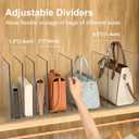 SortNStore Bag & Purse Organizer for Closet: Adjustable Clear Handbag Storage Shelf - Plastic Clutch Dividers for Closet Organizers and Storage - Keep Carteras & Pocketbook Upright 3 Pack - 11Dividers