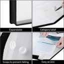 3 Pcs 11 x 17 Inch Expandable Tabloid Size Document Folder with Label A3 Plastic Folders for Documents Expanding File Wallet Envelope Size (3, Black)