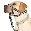 BARKLESS Reflective Head Collar, No Pull Collar for Small Medium Dogs, Anti-Pull Muzzle Leash for Puppy, Adjustable Soft Dog Halter, Nose Leash for Easy Control on Walks, S (Snout Cir: 6"-9½")