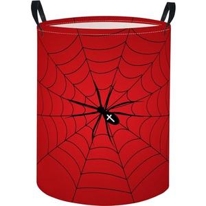 TIBAOLOVER Baby Laundry Basket Baby Nursery Hamper Kids Laundry Basket Toy Storage Bin for Boys Room Decor Gift Baskets for Bedroom Bathroom(Spider Web)