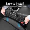 Car Seat Gap Filler with Hook, Car Organizers and Storage with Phone Holder, Car Seat Accessories, Car Organizer Fit Sedan SUV Truck-2PCS Black