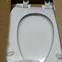 Mayfair Aurora Slow Close Toilet Seat, Easy Clean Hinges and Adjustable Perfect Fit Plastic Seat, Made in USA, Elongated, White