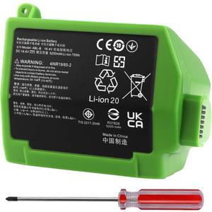 ABL-B Battery for iRobot Roomba S9 9150, S9+ S9550 9550, S9Plus S955020 | S955880 Sweeper Robot Vacuum Cleaner Cleaner Model: ABL-B 4INR19/65-2 Battery 14.4V 5200mAh 75Wh Recycled Claim Standard Blended