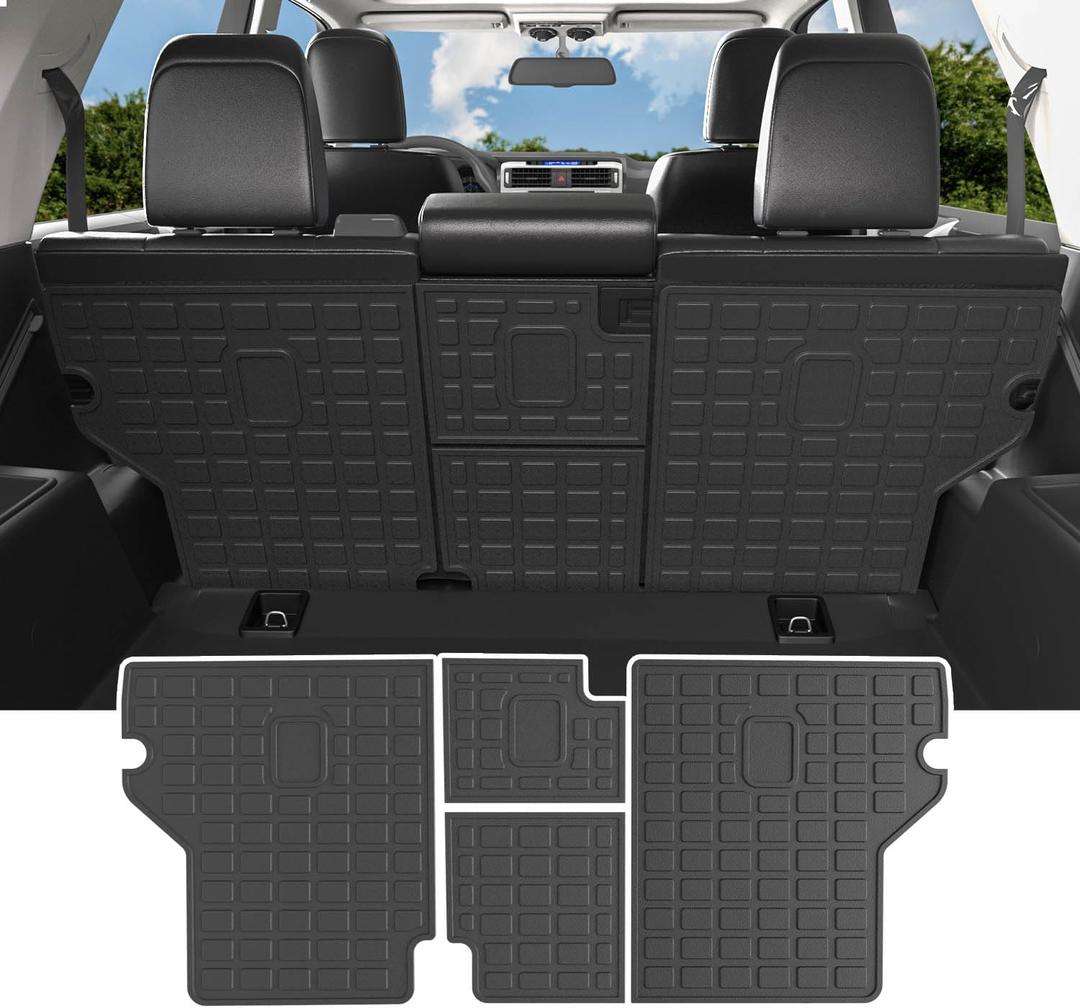 powoq 5 Seats Cargo Mat Compatible with 2010-2024 Toyota 4Runner Trunk Mat TPE Cargo Liner Trunk Liner Back Seat Protector Replacement for 2010-2024 Toyota 4Runner Accessories (Fit W/ and W/O Sliding Tray)