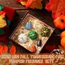 2 x Vicenpal 6 Pcs 1.18 Inch Fall Pumpkin Decor Figurines Mini Resin Thanksgiving Pumpkin Decor Table Rattan Fake Fall Crafts Multicolor Autumn Harvest Table Kitchen Centerpiece(Fresh Color)