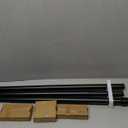 Black Bay Window Curtain Rod, HOTOZON 1 Inch Curtain Rods for Bay Windows 36-72 Inch(Center Rod), 20-36 Inch Side Rods for Windows, Heavy Duty Decorative Drapery Rod with End Cap Finials