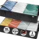 Closet Organizers and Storage - Maximize Space with Under Bed Storage Containers & Clothes Storage - Ideal Closet Organizer, Toy Storage Organizer & Underbed Storage (Black, 2 Pack)