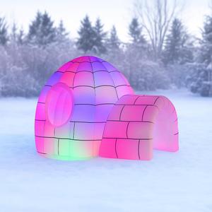 8-Foot Inflatable Color-Changing Igloo with Built-in Disco Lightshow and Durable Weather-Resistant Fabric