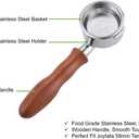 Stainless Steel Naked Bottomless Portafilter - Coffee Portafilter for Breville BES900XL, BES920XL, BES980XL, BES990BSS Espresso Machine - Wooden Handle