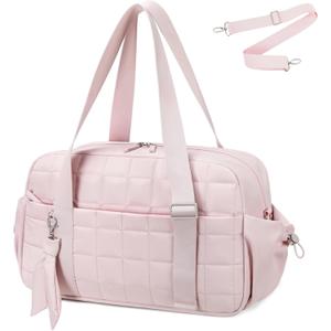 CAMTOP Gym Bag for Women, Duffle Bag for Travel With Insulated Pocket and Wet Pocket, Carry On Weekender Dance Yoga Workout Bag (Medium-16", Pink)