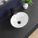 Vessel Sink 16"x13" Oval Bathroom Sink Modern White Porcelain Ceramic Above Counter Drop-in Vanity Sink for Bathrooms Art Basin, 16.2"x13"x5.7"