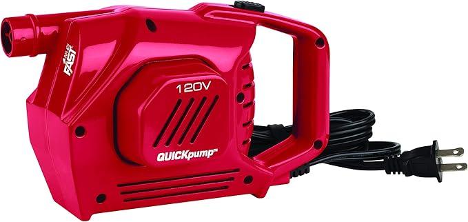 Coleman QuickPump Portable Air Pump for Air Beds, Inflatables & Sports Equipment, Versatile Power Options (Battery, Rechargeable, 12-Volt, 120-Volt)