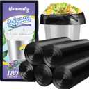 Hommaly 1 Gallon Small Black Trash Bags, 140 Count, Leakproof and Strong, Ideal for Office, Kitchen, Bathroom, and More