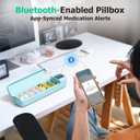 Daviky Smart Pill Organizer with Alarm, Bluetooth Daily Once a Day Pill Box 7 Day with APP, Weekly Travel Pill Case, Portable Pill Reminder for Medicines, Supplements and Vitamins(Green)