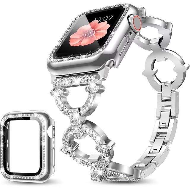 Bling Band Compatible with Apple Watch Bands 38mm 40mm 41mm 42mm, 
Women Slim Dressy Bracelet Metal Strap for iWatch Series 11 10 9 8 7 6 5 4 3 SE Ultra