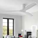 Sofucor 52" Solid Wood Ceiling Fan with Remote No Light Low Profile