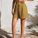 Women's Lounge Athletic Shorts with Pockets, 6.1" Sweat Shorts Women, Summer Casual Elastic Walking Running Shorts (Brown, S)