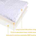 Bathroom Rugs Microfiber Plush Bath Mat Machine Washable, Slip Resistance Rubber and Absorbency Bath Rugs for Bathroom Floor, Door and Sink, Rectangular Floor Mat,White,32"x 20"