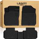LASFIT Floor Mats for Honda Civic Hybrid Sedan 2025 2026 & Hybrid Hatchback 2025 2026, All Weather TPE Custom Fit Car Floor Liner, 1st & 2nd Row, Black