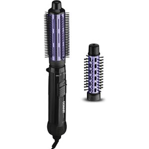 Conair 2-in-1 Hot Air Curling Combo, Includes 1.5-inch Curl Brush and 1-inch Aluminum Bristle Brush (Black / Purple)