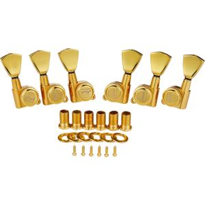 KAISH 3x3 Locking Tuners 18:1 Guitar Tuning Keys Locking Tuning Machines with Keystone Buttons for LP/Les Paul/SG/ES or Acoustic Guitars Gold