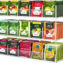 BEYGORM Acrylic Tea Bag Organizer for 270 Tea Packets, No Assembly Required Display Holder for Countertop, Vertical Tea Bag Caddy for Cabinet, Tea bar Accessories, Teabags Storage Containers, 15 Compartments