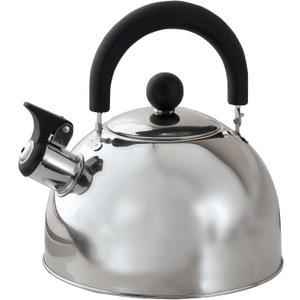 Stainless Steel Whistling Tea Kettle, Made of 100% Durable Stainless Steel, Flip Top Spout, Light Handle – Holds 2 Quarts, by Home-Style Kitchen