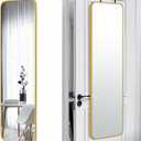 SCWF-GZ 47x14 Mirror Full Body Length Door Hanging/Rope Hang/Wall Mounted Metal Frame Rectangle Mirrors for Bedroom Bathroom Dressing Living Room 47 inch Gold