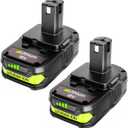2-Pack 18V 3.5Ah Replacement for Ryobi 18V Battery, Compatible with Ryobi One+ Power Tools and Chargers, Li-Ion Batteries with LED Indicator, Fits P102 P103 P104 P105 P107 P108 P109