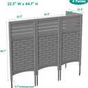 KINYING Air Conditioner Fence Privacy Screen,4 Panels Pool Equipment Trash Can Enclosure Screen for Outdoor,Resin Fence Panels Kit,45" (H) x 22" (W) Per Panel, Grey