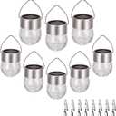 SUNWIND Hanging Solar Ball Lights Outdoor - 6 Pack Cracked Glass Decorative Garden Lights Waterproof Solar Lanterns for Yard, Patio, Fence, Tree, or Holiday Decoration(White)