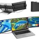 DEPGI 14" Laptop Screen Extender, 1200P FHD One Cable Connect Portable Triple Monitor, Dual Screen Monitor Fits 13"-17.3" Laptop with Stand for MacOS/Windows