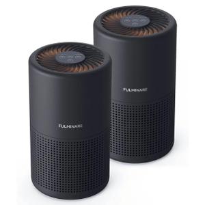 FULMINARE Air Purifiers for Bedroom H13 True HEPA Air Filter Quiet Air Cleaner With Night Light Portable Small Air Purifier for Home, Office, Living Room (Black 2 Pack)
