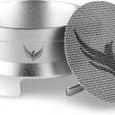 54mm Dosing Funnel Espresso Puck Screen Set KNODOS Grinder Trigger Portafilter Funnel and Filter Compatible with Breville 54mm Portafilters (Silver)