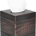 Industrial Style Tissue Box Cover, Tissue Holder, Square Box Covers,for bedrooms, Offices, bathrooms, Living Rooms etc.(Bronze)
