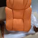 BIG  AND TALL OFFICE CHAIR ERGONOMIC LEATHER RECLINER CHAIR WITH FOOTREST, HIGH-BACK COMFY EXECUTIVE CHAIR, ORANGE, MODEL:AJCH001