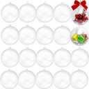 20 Pcs Clear Christmas Ornaments Plastic Fillable Christmas Ball Ornaments DIY Crafts for Christmas, New Year, Holiday, Wedding and Home Decor (8cm)