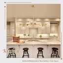 50" Open Globe Clear Glass Chandelier, 8-Light Gold Modern Sputnik Chandeliers Linear Chandeliers for Dining Room Luxury Electroplated Brass Dining Room Chandelier Large Long Kitchen Island Lights